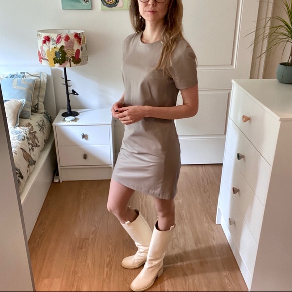 Women’s nude real leather Alice Street dress - Picture 2 of 4